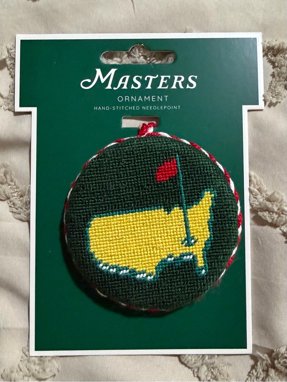Masters Ornament with Red & White Twisted Cord